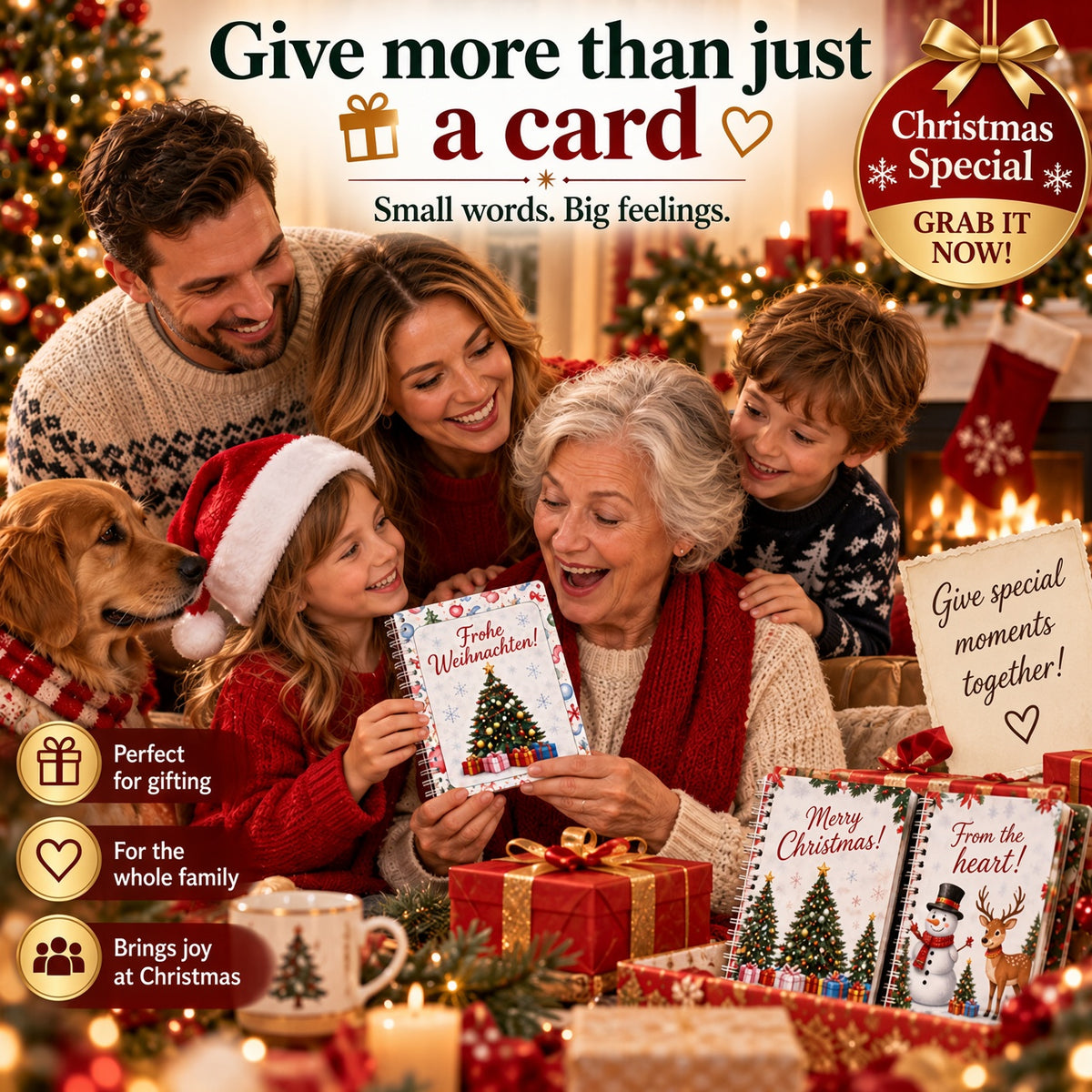 🔥Shockingly low price🎁Ready for Christmas!🎅Christmas Gift Card Booklet -👍DIY Spiral-Bound Christmas Gift Card Holder Book