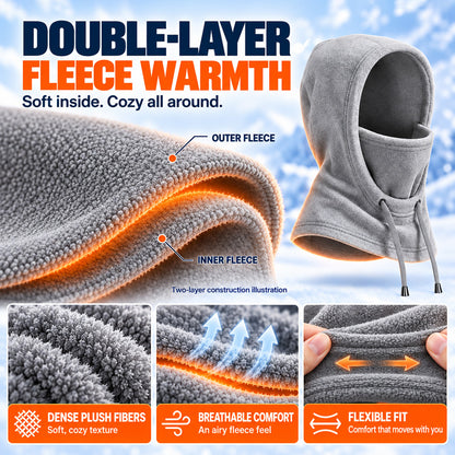 🥳2026 HOT SALE🥳💞50K+ SOLD! 🧣❄️ 50% OFF! 3-in-1 Winter Balaclava – windproof fleece covers head, neck, face & ears. Adjustable fit for skiing, cycling & cold weather!