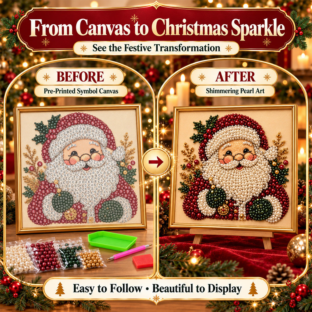 ✨ 3D Christmas Pearl Craft Kit🎅 – Relaxing DIY Holiday Art | All‑In‑One Framed Pearl Diamond Painting for Christmas Decor & Heartwarming Family Gifts