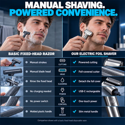 🪒Men's Rechargeable Foil Electric Shaver ⚡🧔– Efficient Close Shaving, Cordless Portable Wet & Dry Beard Razor for Daily Grooming