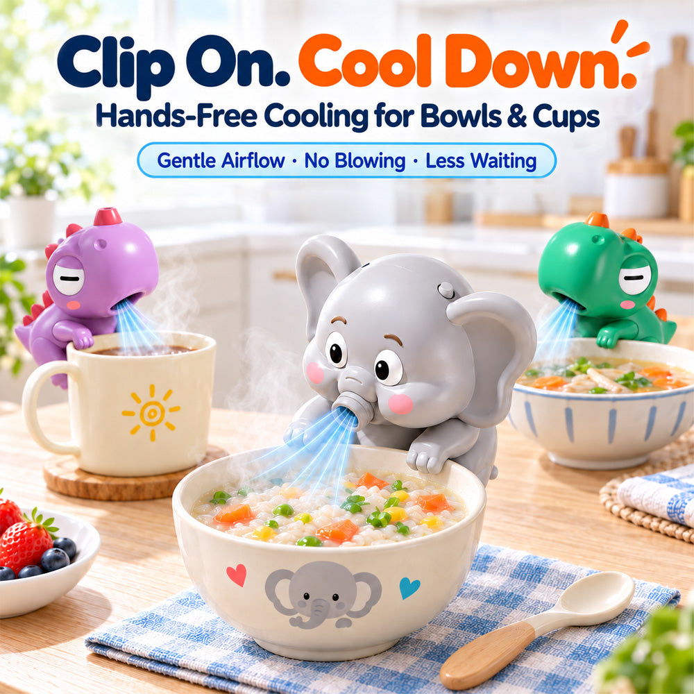 🐘 Hands-Free Food Cooling Fan – Cool Hot Meals Faster Without Blowing