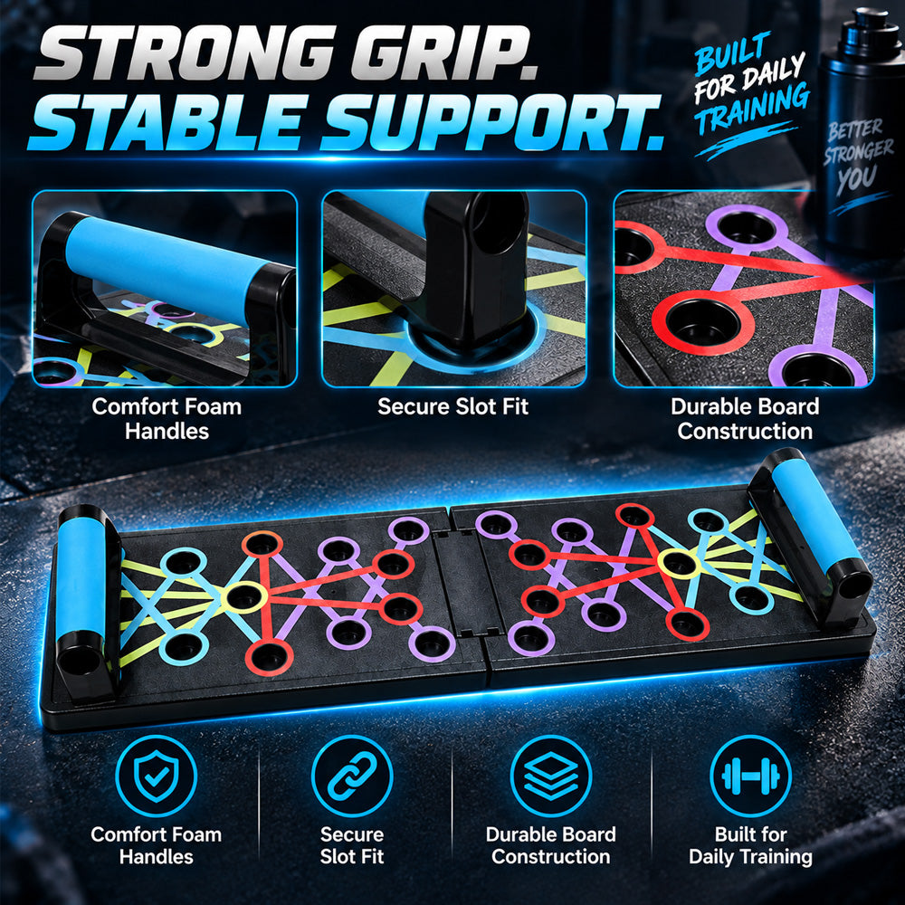 Foldable and multifunctional push-up board for training