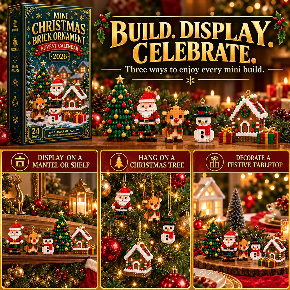 ⏳ Last day to save 49% – 🎄 24-Day Mini Christmas Ornament Advent Calendar | 24 unique festive buildable designs with hanging loops—perfect for decorating Christmas trees, wreaths, and holiday displays 🧱🎅