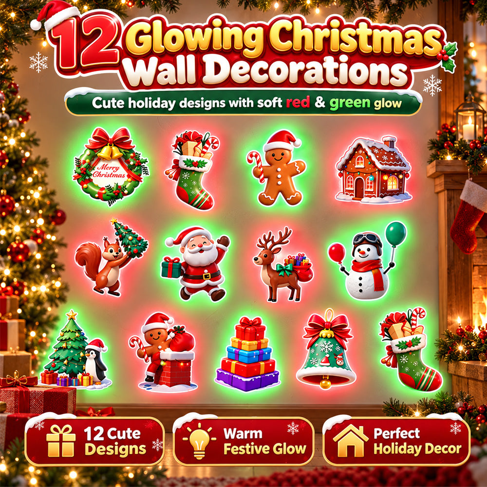 🥳New! Introductory Price - Half Price today🎄 Light-Up Christmas Wall Decals | No Drill, No Wires, Instant Holiday Glow 🎄