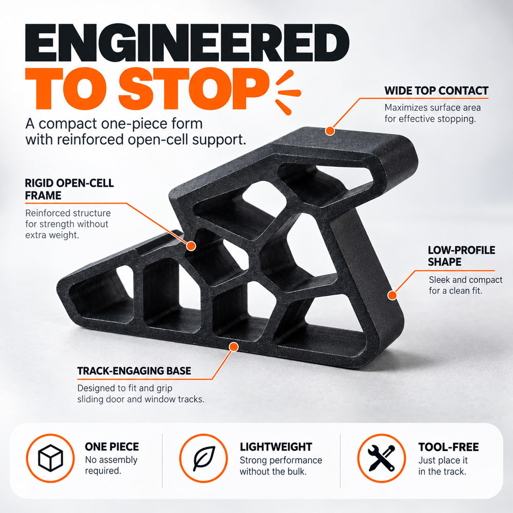 Cegliva®🎉🥳Secure Track Sliding Door & Window Stop – Shock-Absorbing Anti-Slam Rail Protector (🔥Buy 1 Get 1 Free)