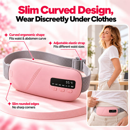 🔥 LIMITED-TIME 40% OFF | Heating Belt for Cramps & Back Relief – 5 Heat Levels, 4 Vibration Modes & Cordless