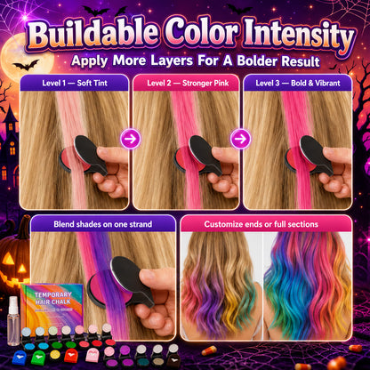 🔥Last Day 50% OFF🌈12-Color Temporary Hair Chalk Applicator Set🎁