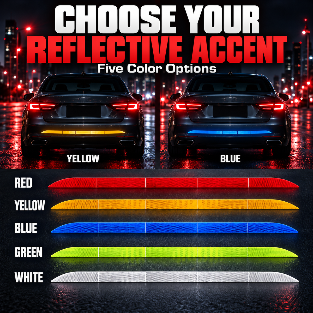 🚗 LIMITED‑TIME 50% OFF! 🔥Reflective Car Sticker Strips for Trunk & Rear Bumper