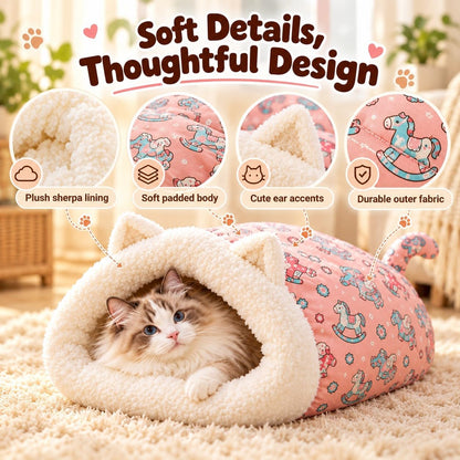 🐾🔥 Best Seller! Semi-Enclosed Warm Pet Sleeping Bag Bed – Windproof Plush Cozy Nest for Cats & Small Dogs, Perfect for Winter Naps ❄️