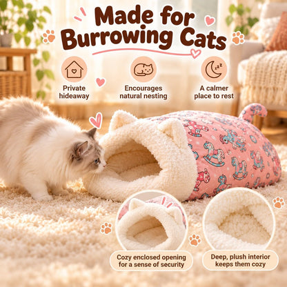 🐾🔥 Best Seller! Semi-Enclosed Warm Pet Sleeping Bag Bed – Windproof Plush Cozy Nest for Cats & Small Dogs, Perfect for Winter Naps ❄️