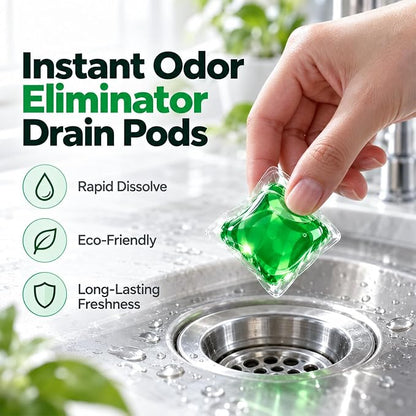 🥳Buy 1 Get 1 Free – 100 Pods Total! Drain Deodorizer Pods – Bio‑enzyme formula neutralizes smells at the source. Instant fresh scent, no harsh chemicals. 🚰✅