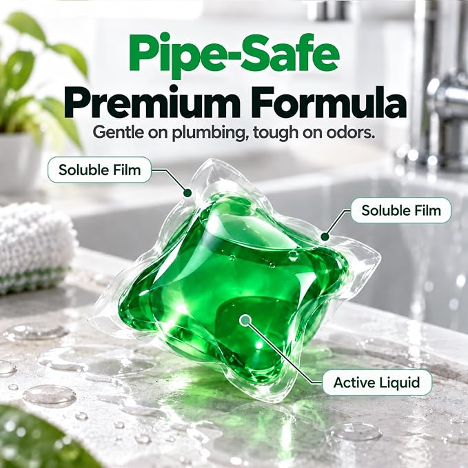 🥳Buy 1 Get 1 Free – 100 Pods Total! Drain Deodorizer Pods – Bio‑enzyme formula neutralizes smells at the source. Instant fresh scent, no harsh chemicals. 🚰✅