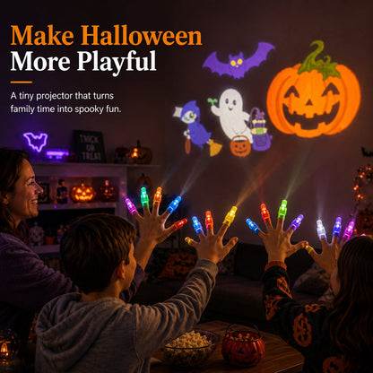 👻🎃 Halloween Finger Projector Rings – LED Party Favors for Kids