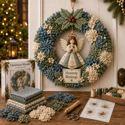 🎄 3D Fabric Poke Wreath DIY Kit🔥