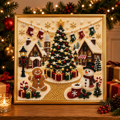 ✨ 3D Christmas Pearl Craft Kit🎅 – Relaxing DIY Holiday Art | All‑In‑One Framed Pearl Diamond Painting for Christmas Decor & Heartwarming Family Gifts