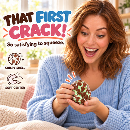 🔥👀BOGOF+50% Offer!!🥯Crunchy Squishy Stress Ball – Satisfying Crackable Shell & Soft Squeeze Centre🍫 | Pastel Macaron & Matcha Dark Chocolate | Fun Sensory Fidget Toy & Cute Gift🎁