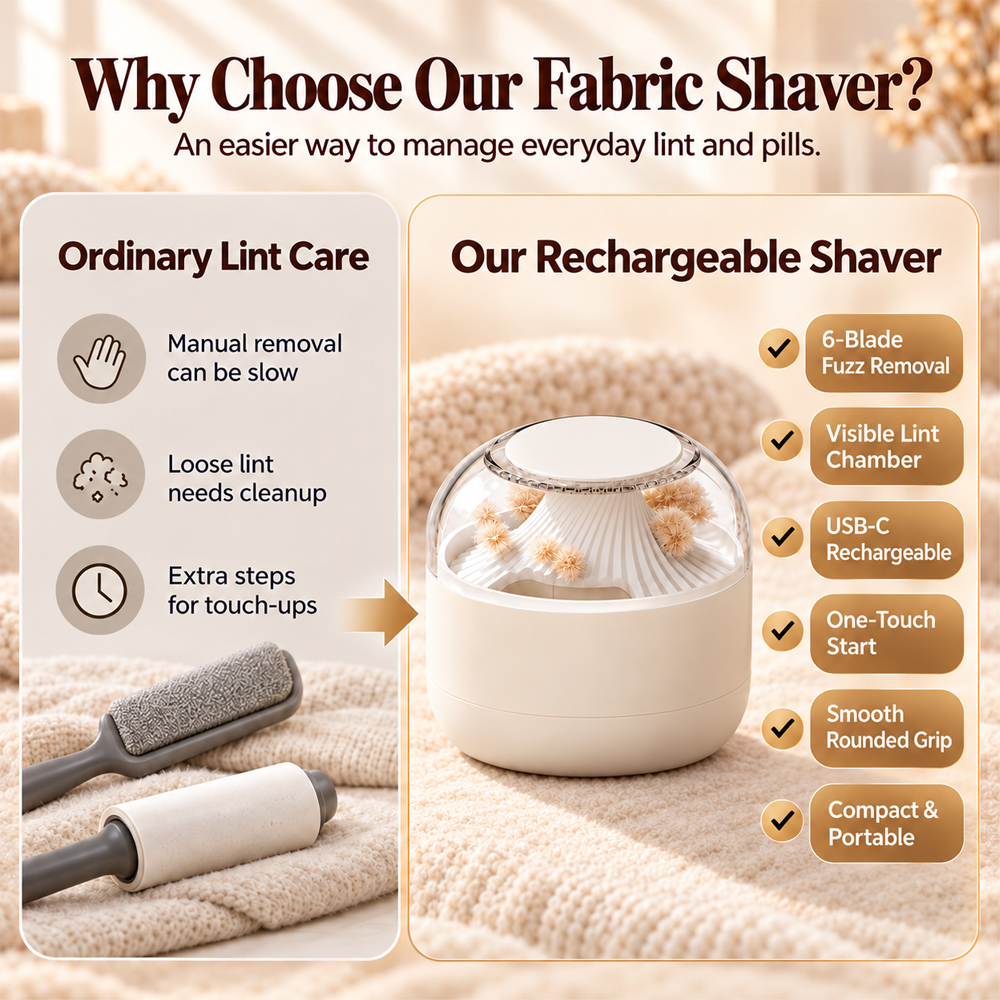 🧶👕50% OFF NOW! Magnetic Lint Remover – Portable Electric Fabric Shaver, Restore Smoothness for Sweaters, Blankets & Garments
