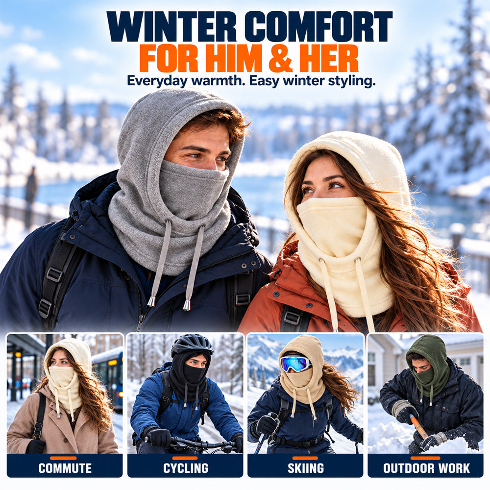 🥳2026 HOT SALE🥳💞50K+ SOLD! 🧣❄️ 50% OFF! 3-in-1 Winter Balaclava – windproof fleece covers head, neck, face & ears. Adjustable fit for skiing, cycling & cold weather!