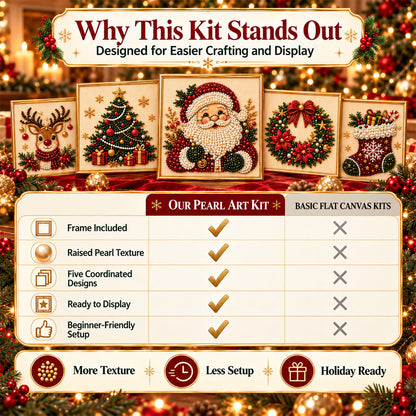 ✨ 3D Christmas Pearl Craft Kit🎅 – Relaxing DIY Holiday Art | All‑In‑One Framed Pearl Diamond Painting for Christmas Decor & Heartwarming Family Gifts
