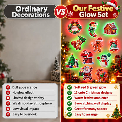 🥳New! Introductory Price - Half Price today🎄 Light-Up Christmas Wall Decals | No Drill, No Wires, Instant Holiday Glow 🎄