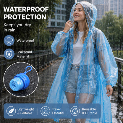 🌧️ 50% OFF! Pocket-Size Emergency Rain Poncho, Ball-Packed Waterproof Raincoat, One-Size Lightweight Rain Protection for Travel, Hiking & Outdoor🌈