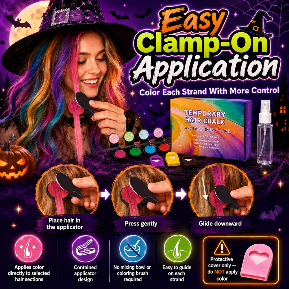 🔥Last Day 50% OFF🌈12-Color Temporary Hair Chalk Applicator Set🎁