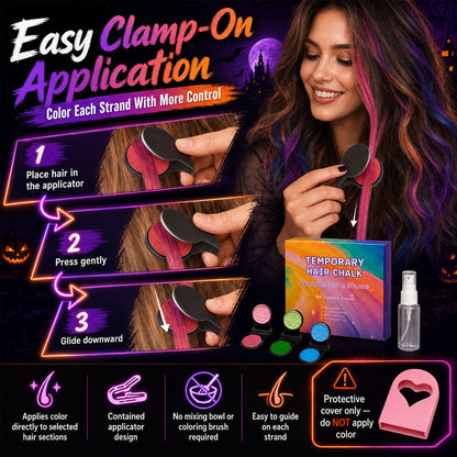 🔥 LIMITED-TIME OFFER –50% OFF! 🌈 12-Color Temporary Hair Chalk Set for Halloween, Parties & Festivals 🎃
