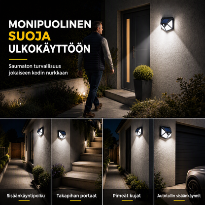 🌙💡 100 LED Solar-Powered Wall Light – 120° Motion Sensor, IP65 Waterproof Protection & Automatic Lighting for Gardens and Outdoor Spaces ☀️