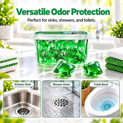 🥳Buy 1 Get 1 Free – 100 Pods Total! Drain Deodorizer Pods – Bio‑enzyme formula neutralizes smells at the source. Instant fresh scent, no harsh chemicals. 🚰✅