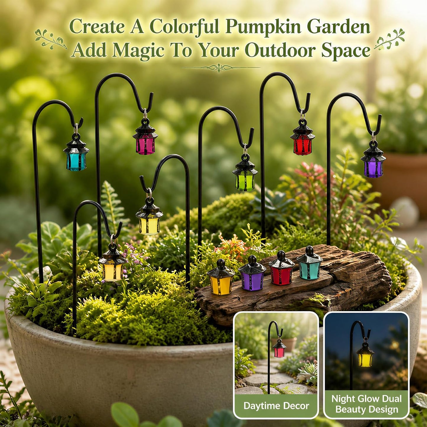 🌿 Glow-in-the-Dark Plant Stakes – 7 colors, premium resin, sturdy iron hooks – magical garden decor. 🌙