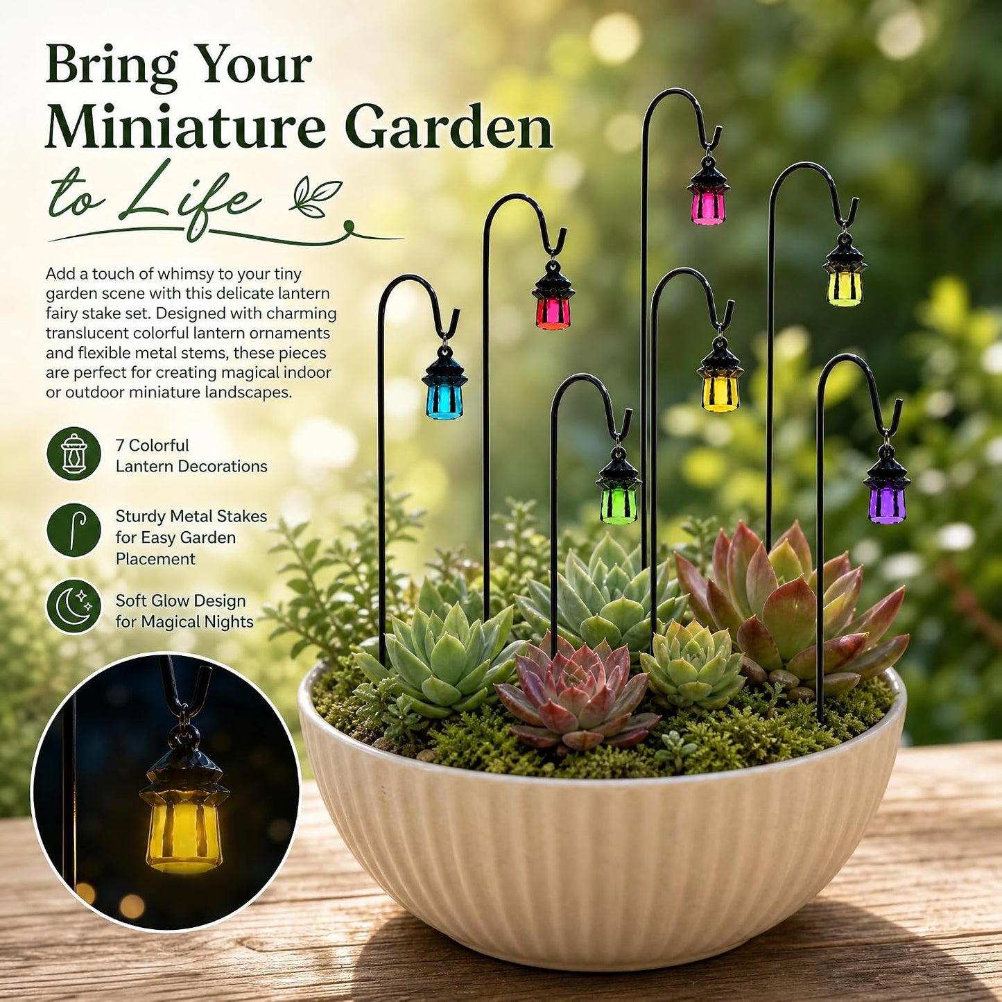 🌿 Glow-in-the-Dark Plant Stakes – 7 colors, premium resin, sturdy iron hooks – magical garden decor. 🌙