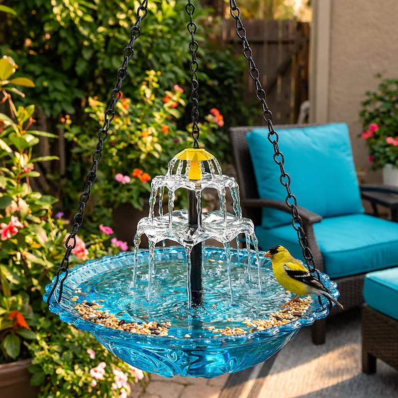 🔥🔥2026 Spring Sale 40% Off--🐦Solar Cascade Hanging Bird Bath Fountain