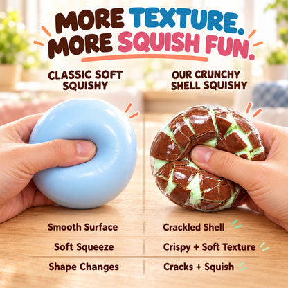 🔥👀BOGOF+50% Offer!!🥯Crunchy Squishy Stress Ball – Satisfying Crackable Shell & Soft Squeeze Centre🍫 | Pastel Macaron & Matcha Dark Chocolate | Fun Sensory Fidget Toy & Cute Gift🎁