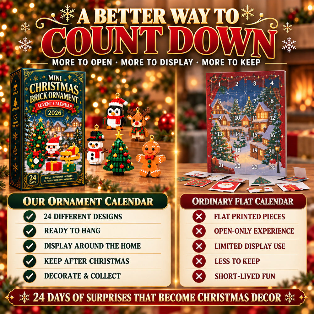 ⏳ Last day to save 49% – 🎄 24-Day Mini Christmas Ornament Advent Calendar | 24 unique festive buildable designs with hanging loops—perfect for decorating Christmas trees, wreaths, and holiday displays