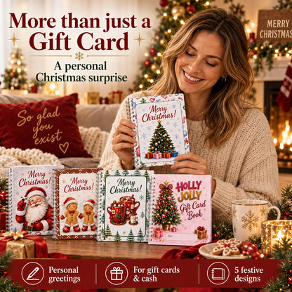 🔥Shockingly low price🎁Ready for Christmas!🎅Christmas Gift Card Booklet -👍DIY Spiral-Bound Christmas Gift Card Holder Book