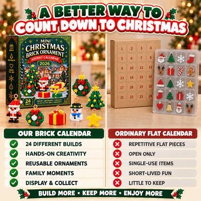 🎉🎉 Last day to save 49% – 🎄 24-Day Mini Christmas Ornament Advent Calendar | 24 unique festive buildable designs with hanging loops—perfect for decorating Christmas trees, wreaths, and holiday displays 🧱