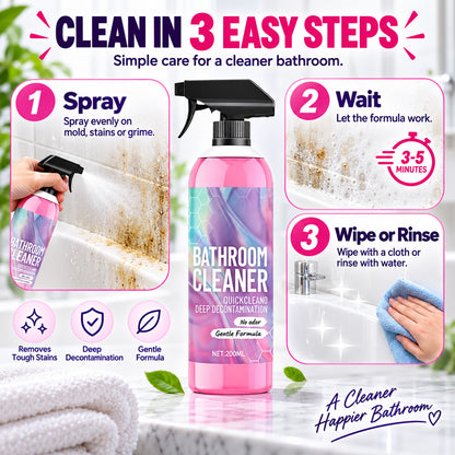🧼Mould Remover Spray – Mould-Free Bathroom in 15 Minutes, Chlorine Free Black Mould Remover for Silicone Sealant, Grout, Tiles & Shower | Active Oxygen Formula, No Scrubbing, Odour Neutral, Safe for Kids & Pets