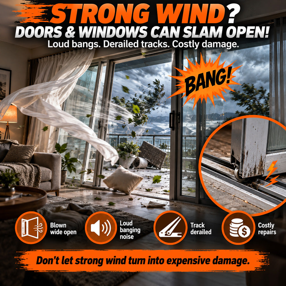 Cegliva®🎉🥳Secure Track Sliding Door & Window Stop – Shock-Absorbing Anti-Slam Rail Protector (🔥Buy 1 Get 1 Free)