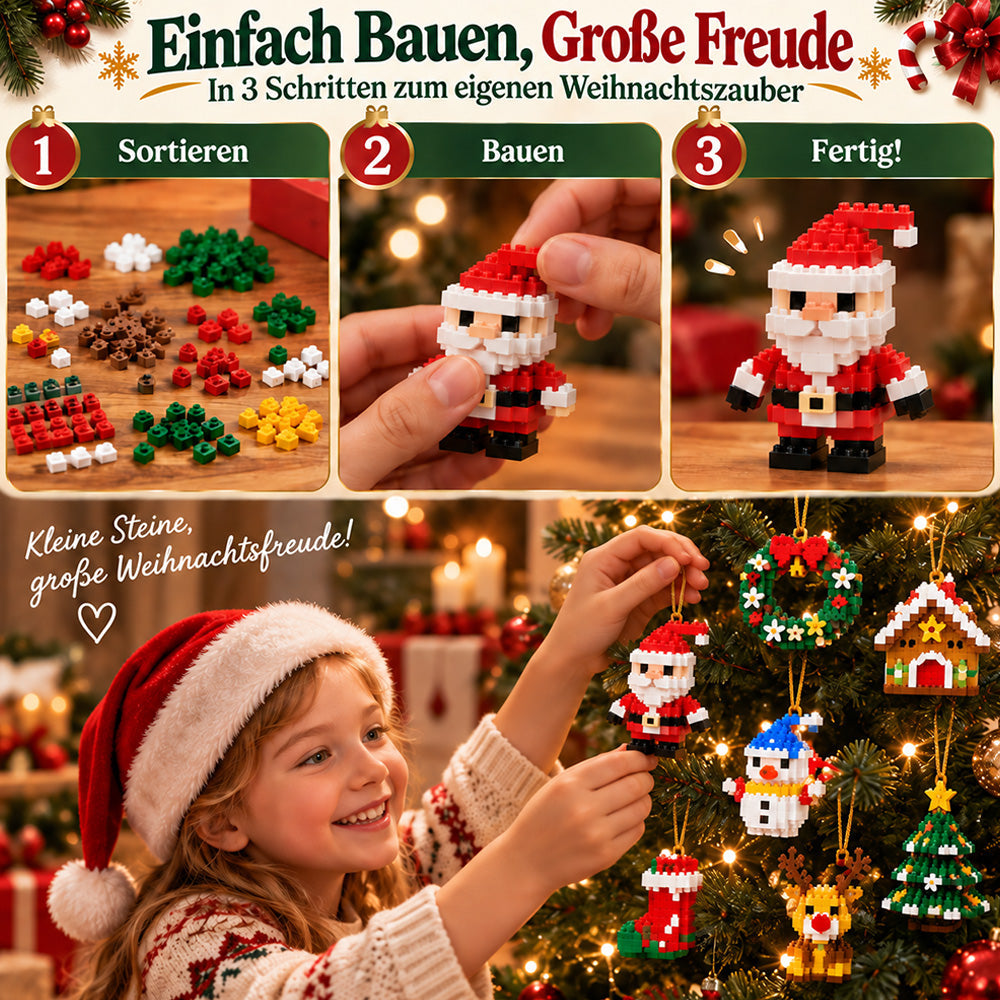 🌟 Last day to save 49% – 🎄 12-Day Mini Christmas DIY Building Set | 12 unique festive buildable designs with hanging loops—perfect for decorating Christmas trees, wreaths, and holiday displays 🧱