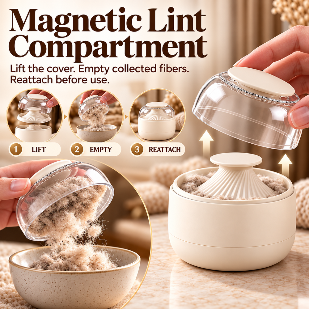 🧶👕50% OFF NOW! Magnetic Lint Remover – Portable Electric Fabric Shaver, Restore Smoothness for Sweaters, Blankets & Garments