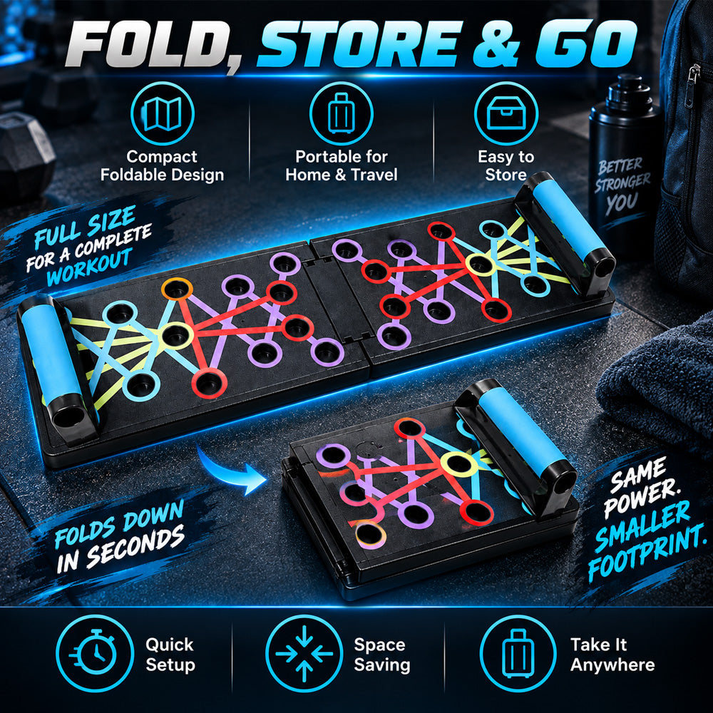 Foldable and multifunctional push-up board for training