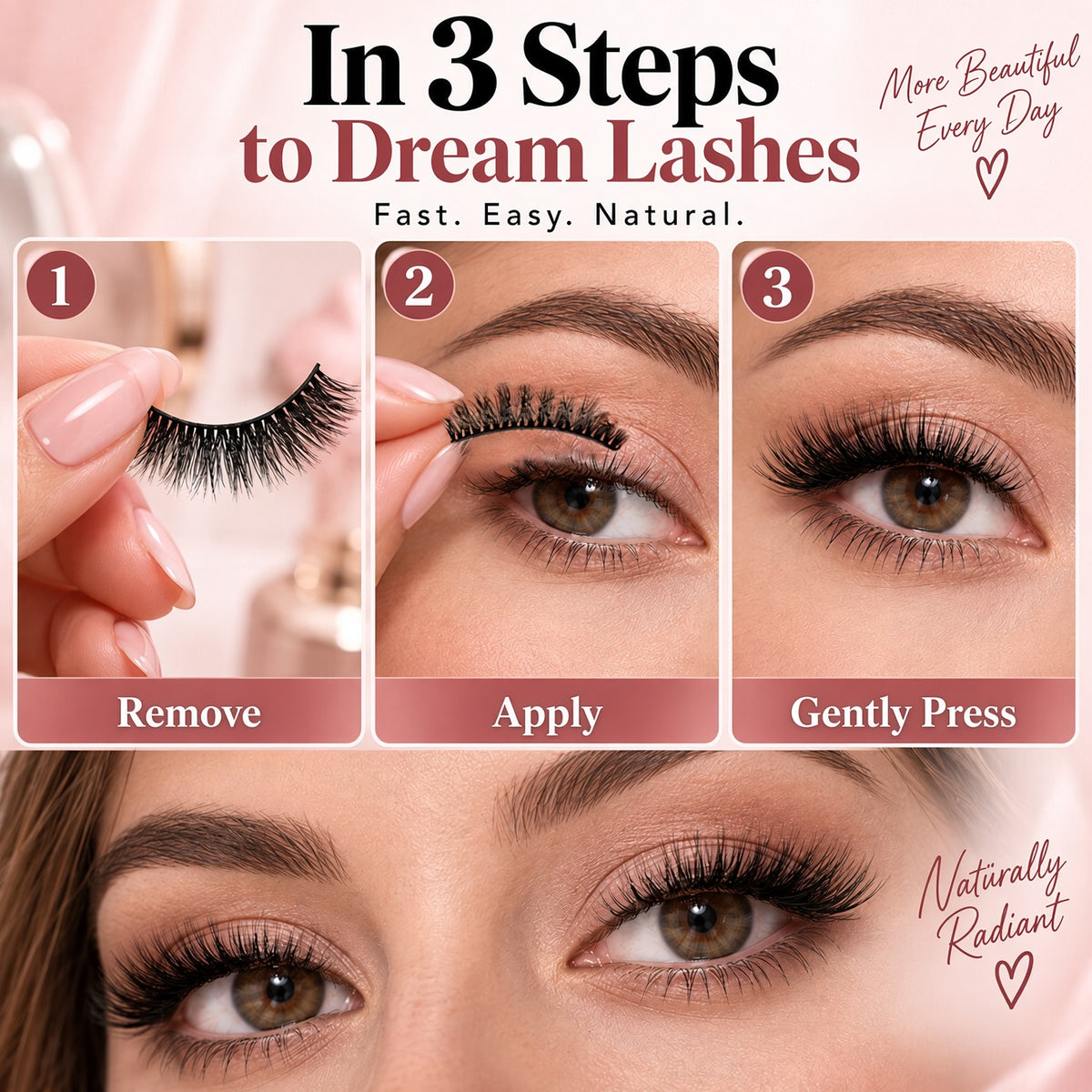 ✨Self-Adhesive Reusable Lashes | Lift Tired Saggy Eyelids in 3 Seconds👀 – No Glue, Zero Hassle!