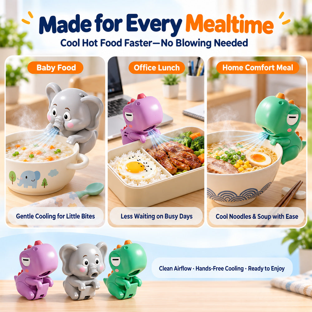 🐘 Hands-Free Food Cooling Fan – Cool Hot Meals Faster Without Blowing