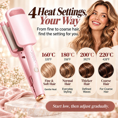 ✨ 💈 LIMITED-TIME 50% OFF! 💐 Wavy Curling Iron – Effortless Clamp-and-Hold Styling, Save Time on Your Everyday Look