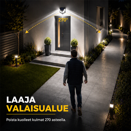 🌙💡 100 LED Solar-Powered Wall Light – 120° Motion Sensor, IP65 Waterproof Protection & Automatic Lighting for Gardens and Outdoor Spaces ☀️