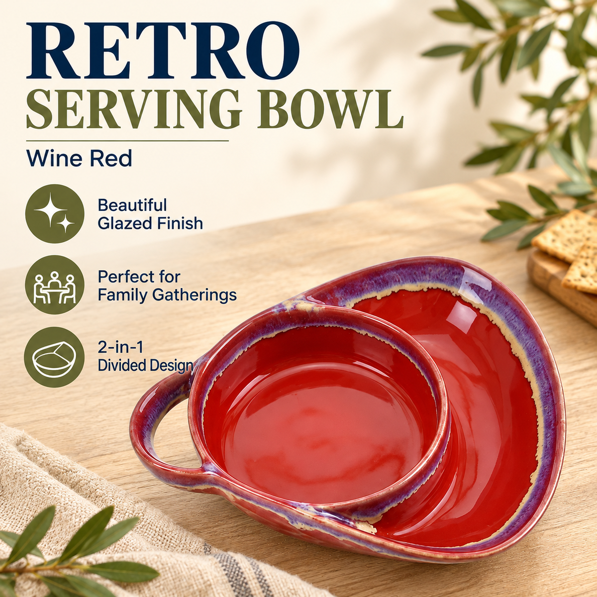 🥣 2-in-1 Anti-Soggy Cereal & Dip Bowl Set – Keep Crunchy & Creamy Separate