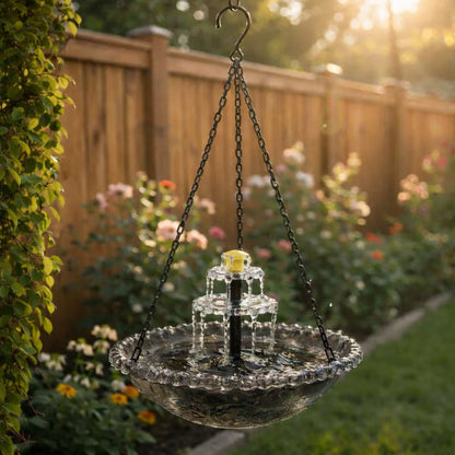 🔥🔥2026 Spring Sale 40% Off--🐦Solar Cascade Hanging Bird Bath Fountain