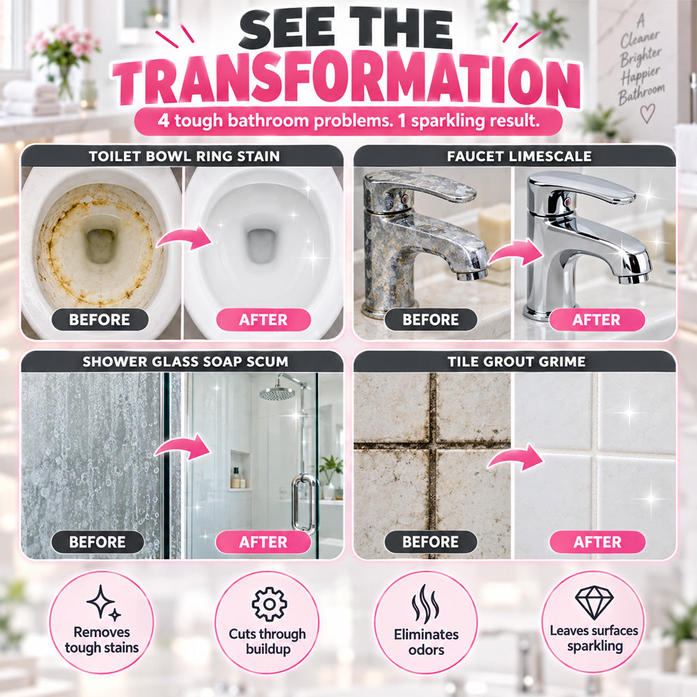 🚿🧽Multi‑Purpose Bathroom Cleaner – Limescale Remover, Mild Formula, Fresh Scent💦