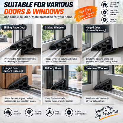 Cegliva®🎉🥳Secure Track Sliding Door & Window Stop – Shock-Absorbing Anti-Slam Rail Protector (🔥Buy 1 Get 1 Free)