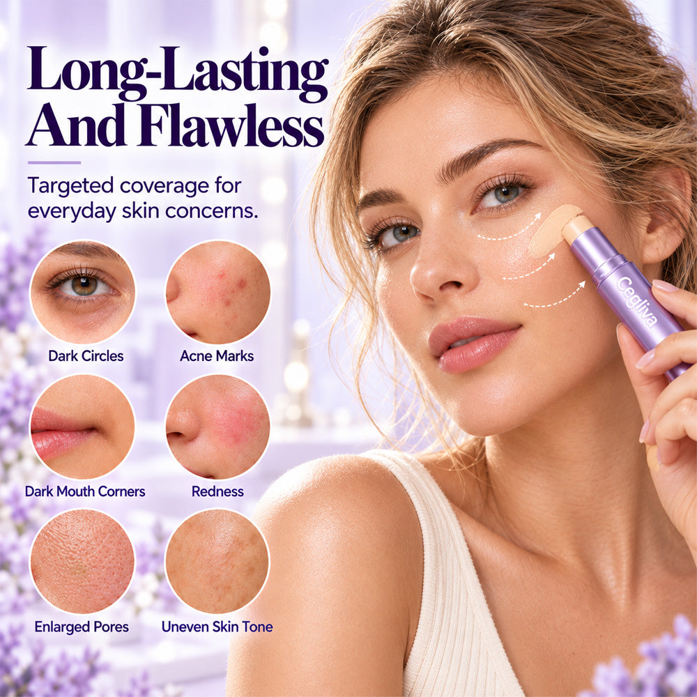 🔥 HOT SALE | ✨ 2-in-1 Color-Changing Foundation Stick 💜 Built-in Brush 💧 Hydrating Lightweight Coverage for All Skin Tones